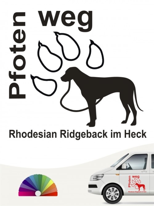 Rhodesian Ridgeback Pfoten weg Autosticker von anfalas.de