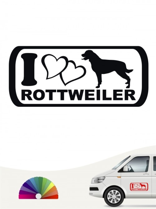 I Love Rottweiler Heckscheibenaufkleber von anfalas.de