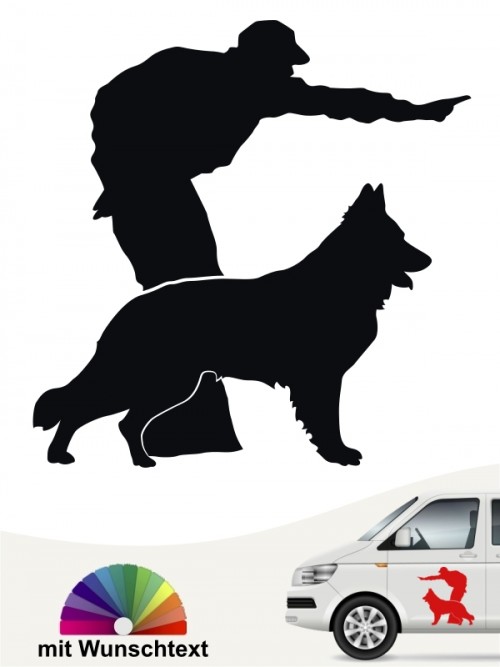 Diensthund IPO Autoaufkleber mit Wunschtext von anfalas.de