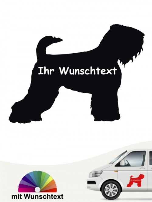 Schwarzer Terrier Silhouette Autosticker mit Wunschname anfalas.de