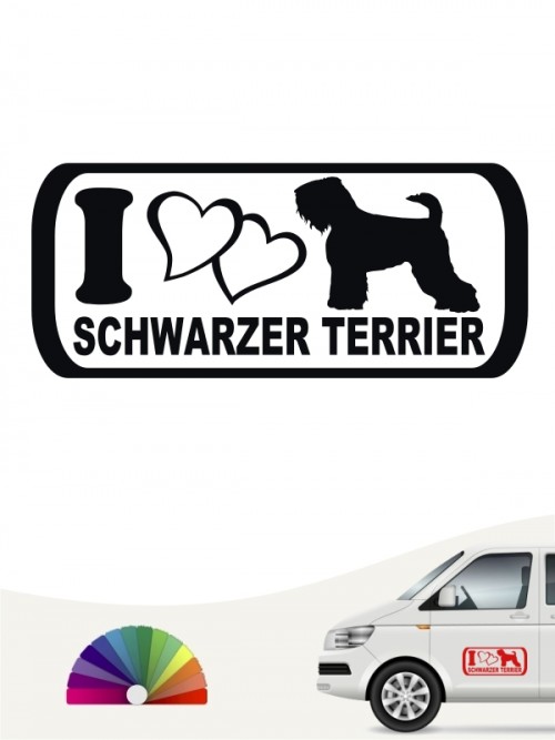 I Love Schwarzer Terrier Heckscheibenaufkleber anfalas.de
