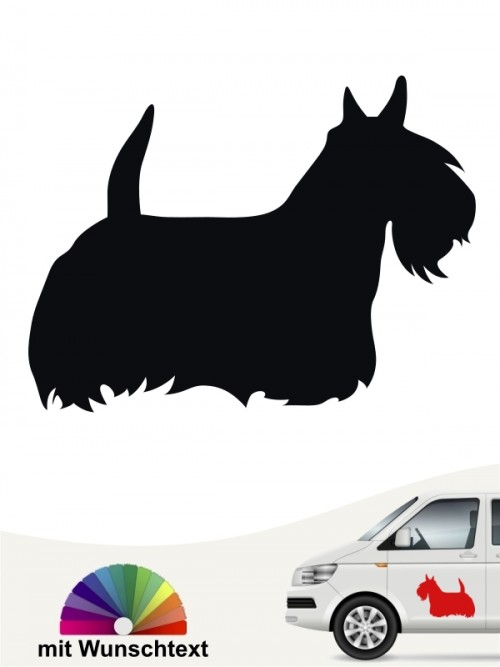 Scottish Terrier Autoaufkleber mit Wunschtext anfalas.de