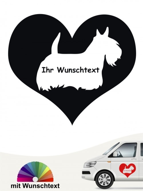 Scottish Terrier Herzmotiv mit Wunschname anfalas.de