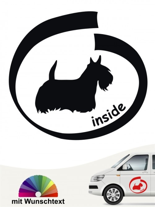 Scottish Terrier inside Hundeaufkleber mit Wunschname anfalas.de
