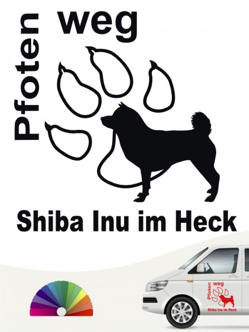 Pfoten weg Shiba Inu im Heck Sticker anfalas.de