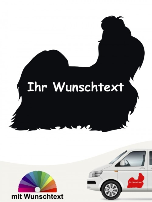 Shih Tzu Silhouette Sticker mit Wunschname anfalas.de
