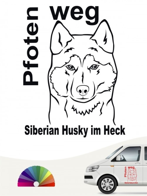 Pfoten weg Autoaufkleber Siberian Husky anfalas.de