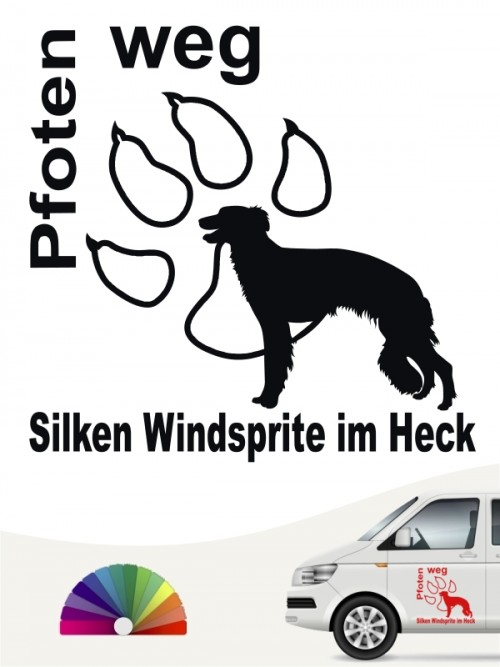Hunde-Autoaufkleber Silken Windsprite 5 von Anfalas.de