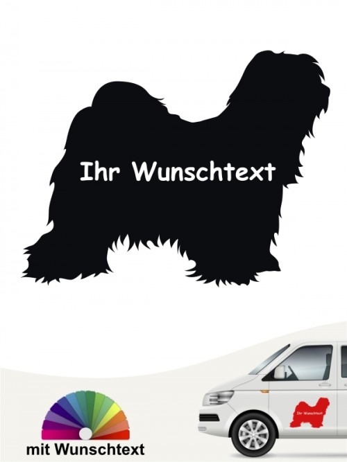 Tibet Terrier Silhouette Autosticker mit Wunschname anfalas.de