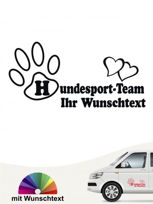 Hundesport Team Aufkleber mit Wunschtext von anfalas.de