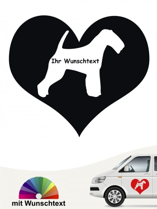 Welsh Terrier Herzmotiv Aufkleber mit Wunschname anfalas.de