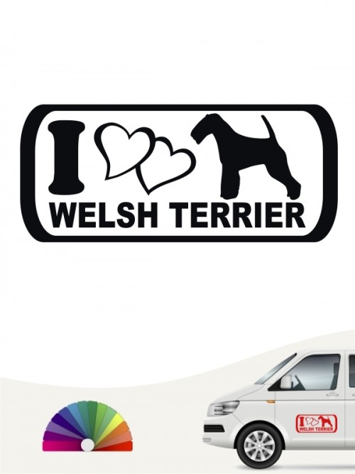 I Love Welsh Terrier Hundeaufkleber anfalas.de