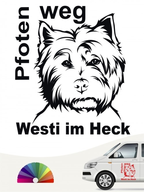 Pfoten weg Hundeaufkleber West Highland Terrier anfalas.de