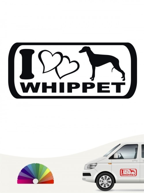 I Love Whippet Heckscheibenaufkleber anfalas.de