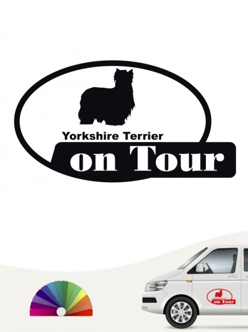 Yorkshire Terrier on Tour Autoaufkleber anfalas.de