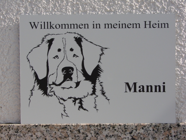 Berner Sennenhund Warnschild Anfalas.de